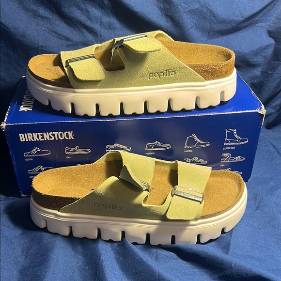 Birkenstock Shoes - Papillio- Arizona, green, 7 women QS